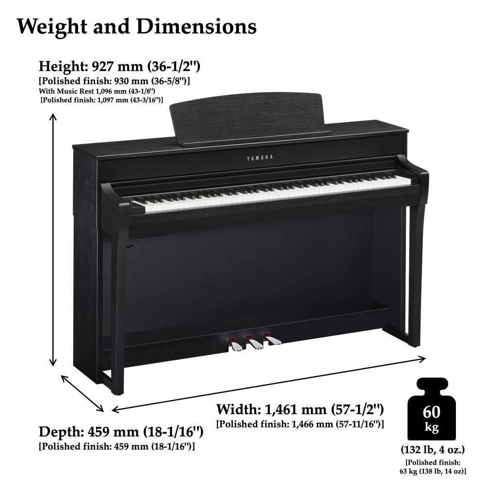 YAMAHA CLP 745 BK  Tasti/LEGNO  2x50w  